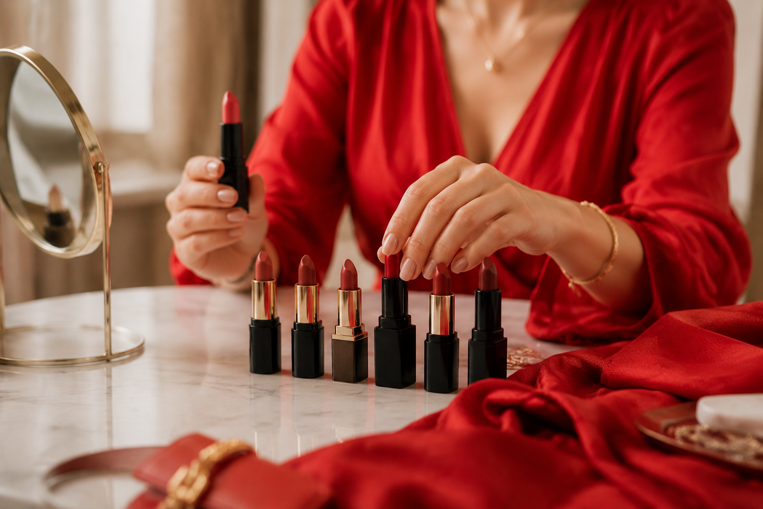 How to Choose Lipstick for Red Outfit Days