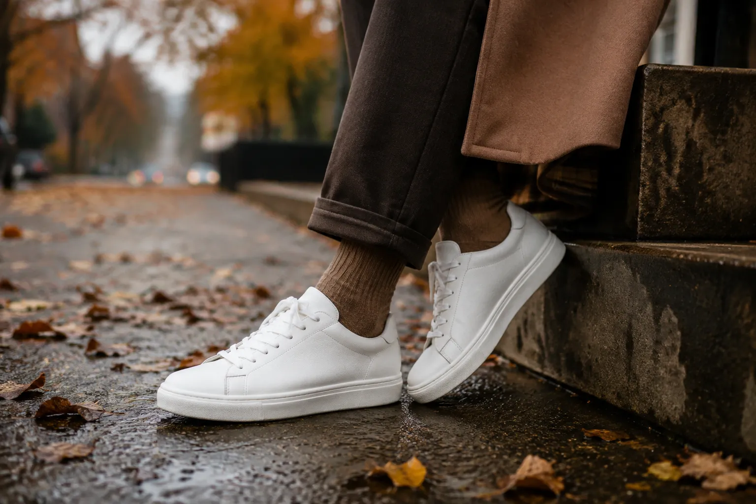 How to Transition White Sneakers Into Cooler Weather